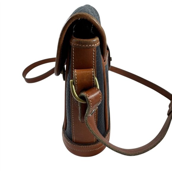 Dooney & Bourke Dover Bag Purse Black & Brown Pebbled Leather Duck Logo Vintage - Picture 9 of 12